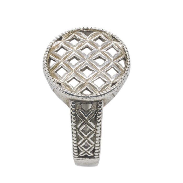 Silver Cushion Twist Ring