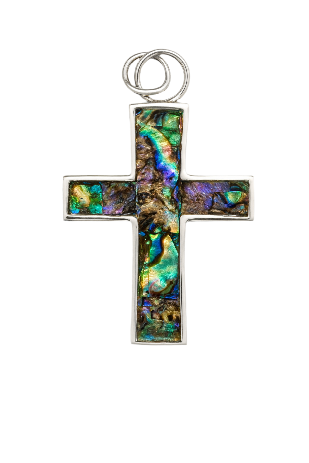 Halo Shell – Abalone Cross Pendant XL
