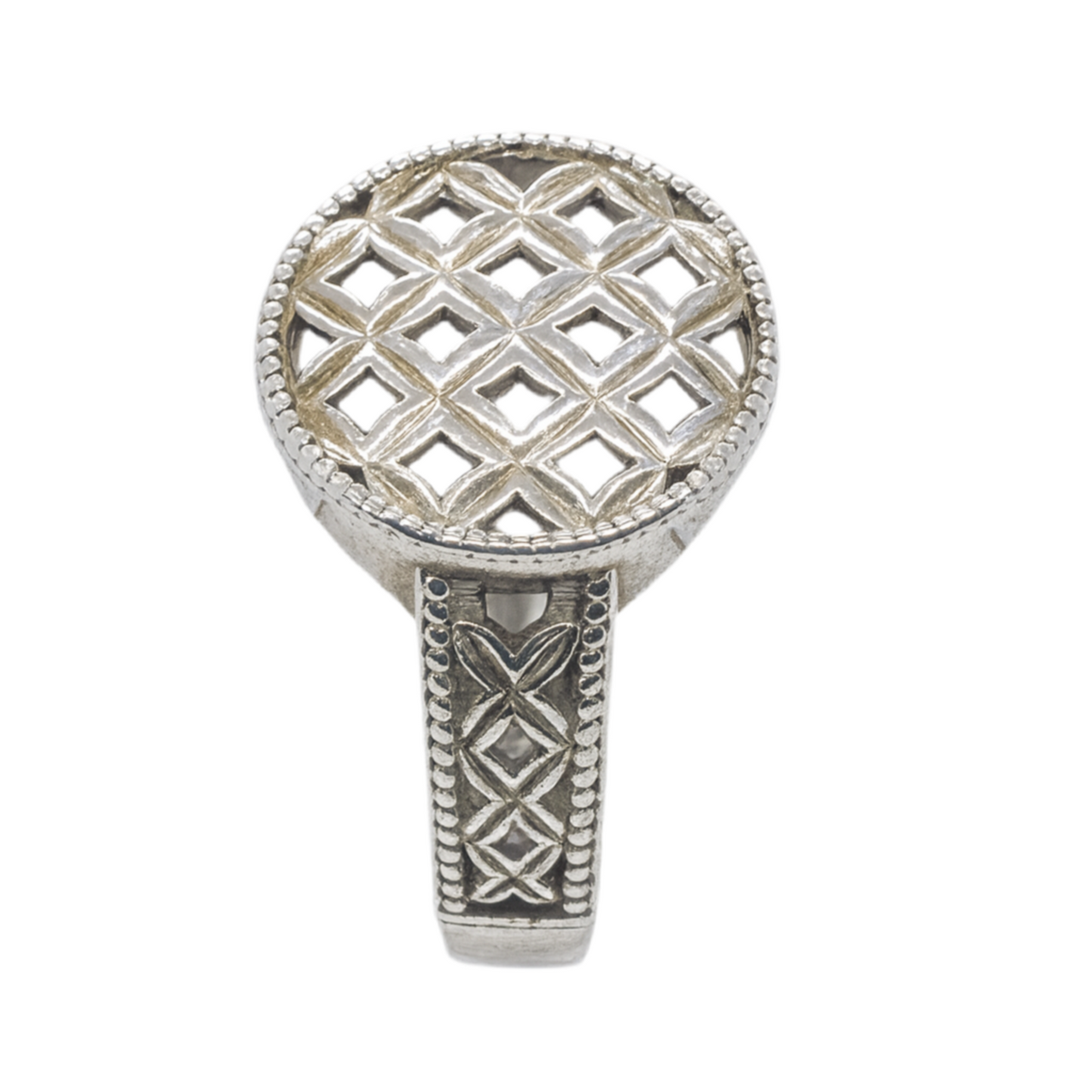 Silver Cushion Twist Ring