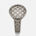Silver Cushion Twist Ring
