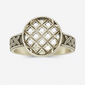 Silver Cushion Twist Ring